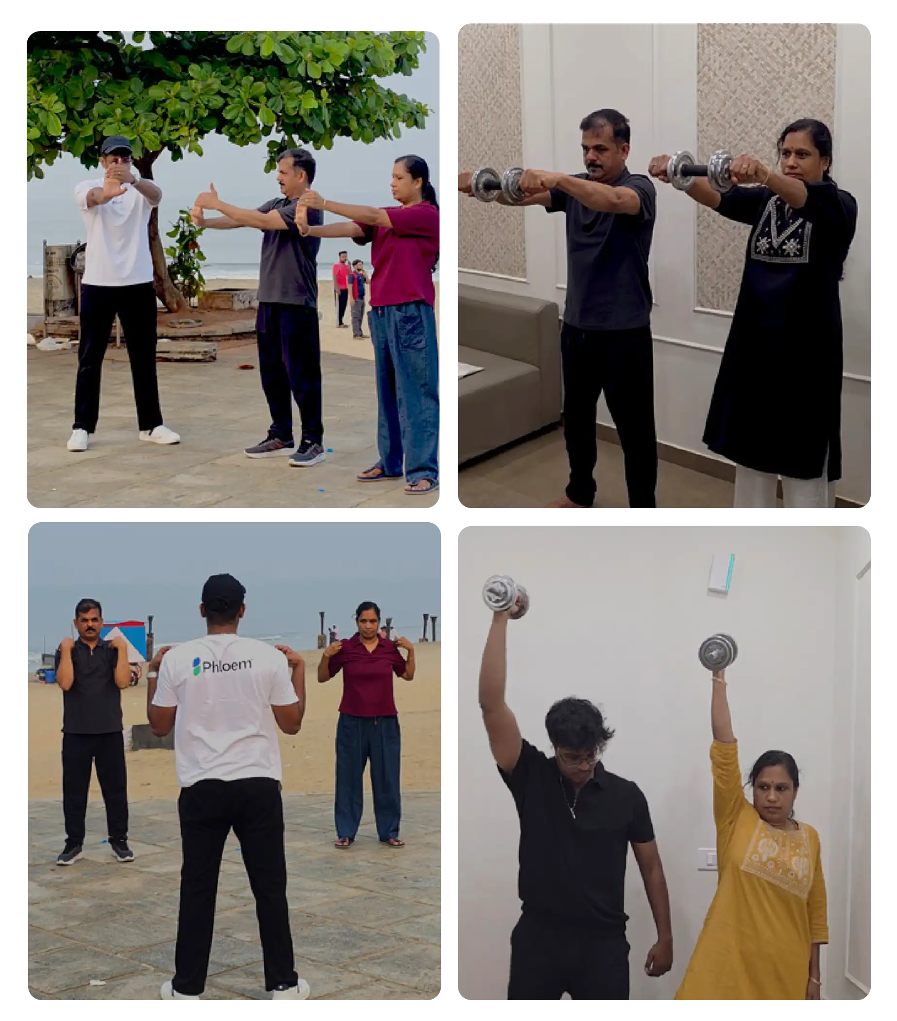 Older adults participating in guided movement
